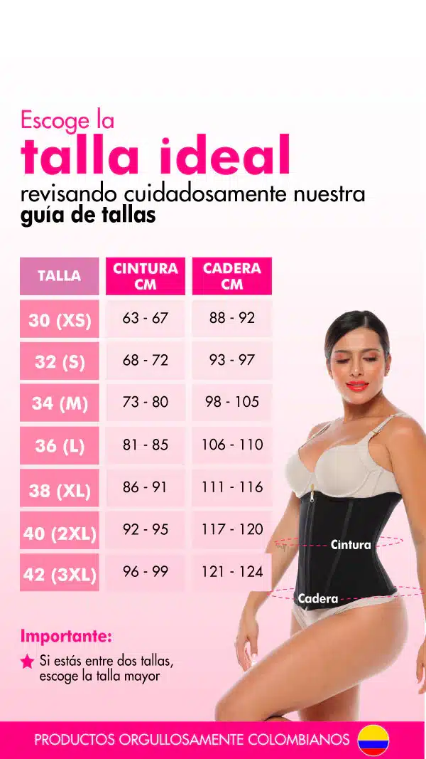 LZ3-S21-cinturilla de avispa moldeadora- TABLA DE MEDIDAS